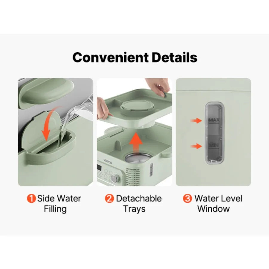 Electric Food Steamer With Two Tiers And Nine Cooking Programs