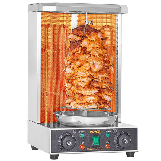 SucceBuy Shawarma Grill Machine 13lb Chicken Shawarma Cooker Machine Electric Vertical Broiler Gyro Rotisserie Oven Doner Kebab