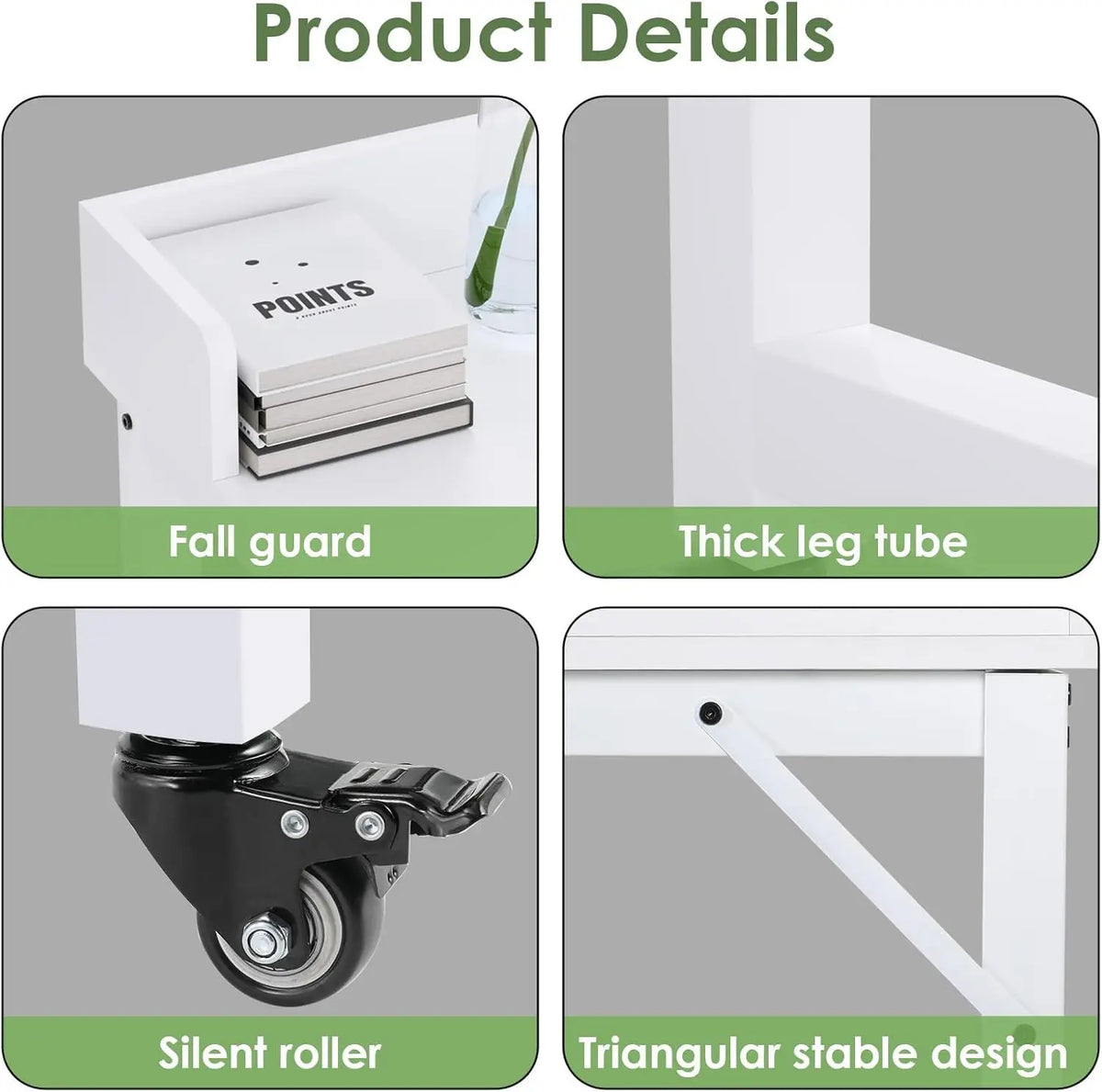 Overbed Table with Wheels,Queen Full Size Mobile Computer Desk,Standing Laptop Cart,Over Bed Table with Heavy Duty Metal Leg,16D x 71W x 41H inch,for Bedroom