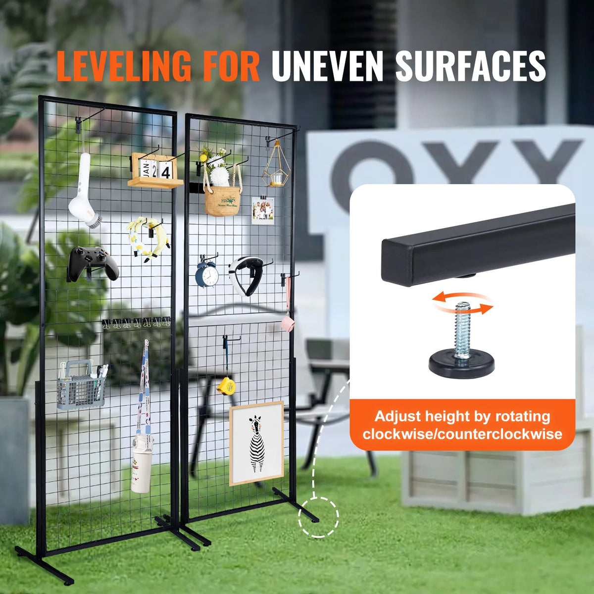 SucceBuy Double Sided Gridwall Display Rack With Hooks