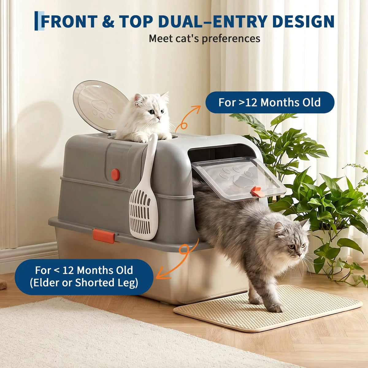 Studyset Enclosed Stainless Steel Dog Proof Cat Litter Box