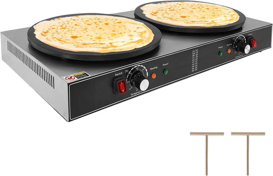 Commercial Electric Crepe Griddle With Double Nonstick Plates
