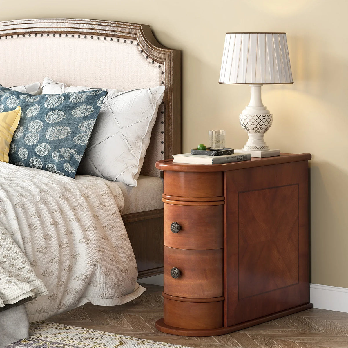 Tribesigns Modern Wooden End Table With Drawer For Sofa