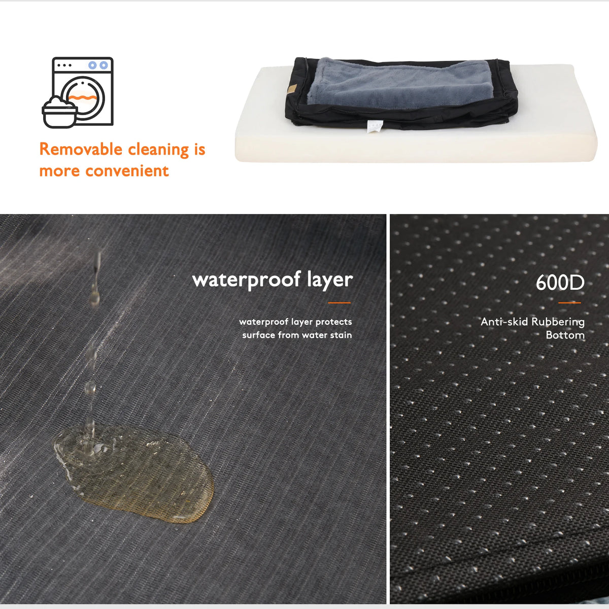 Bingopaw Orthopedic Washable Dog Bed With Waterproof Lining