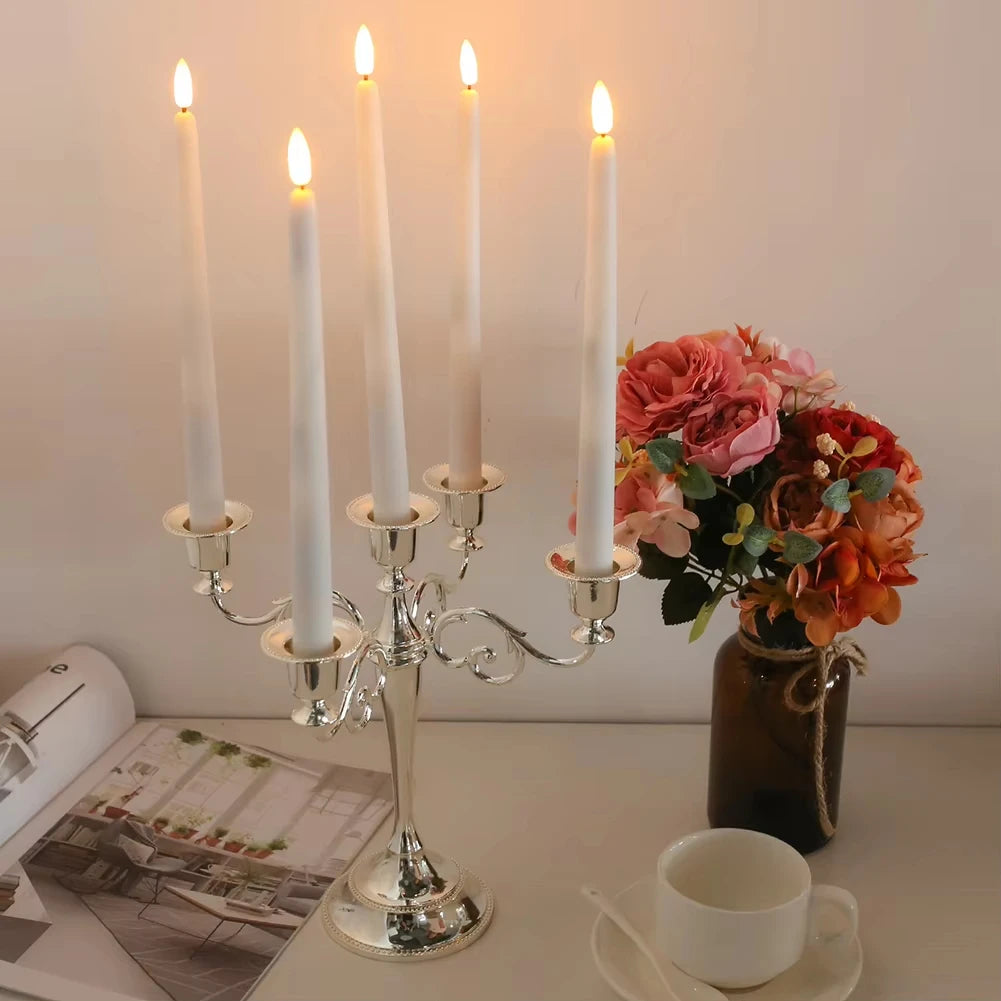 LED Flameless Taper Candles With Remote Flickering Battery Operated