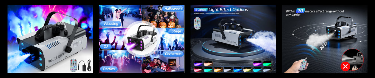 Rudderstar RGB LED Smoke Machine With Remote Control For Events