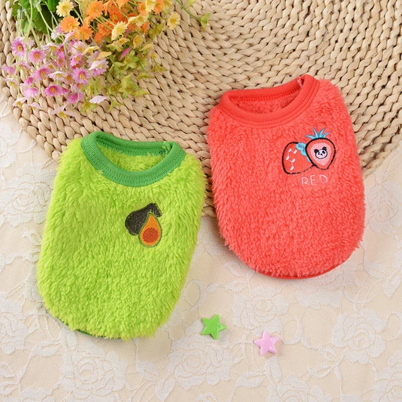 Cute Print Tea Cup Dog Sweater Winter Warm Fleece Pet Clothes for Small Dogs Teddy Chihuahua Puppy Pullovers Mascotas Clothing