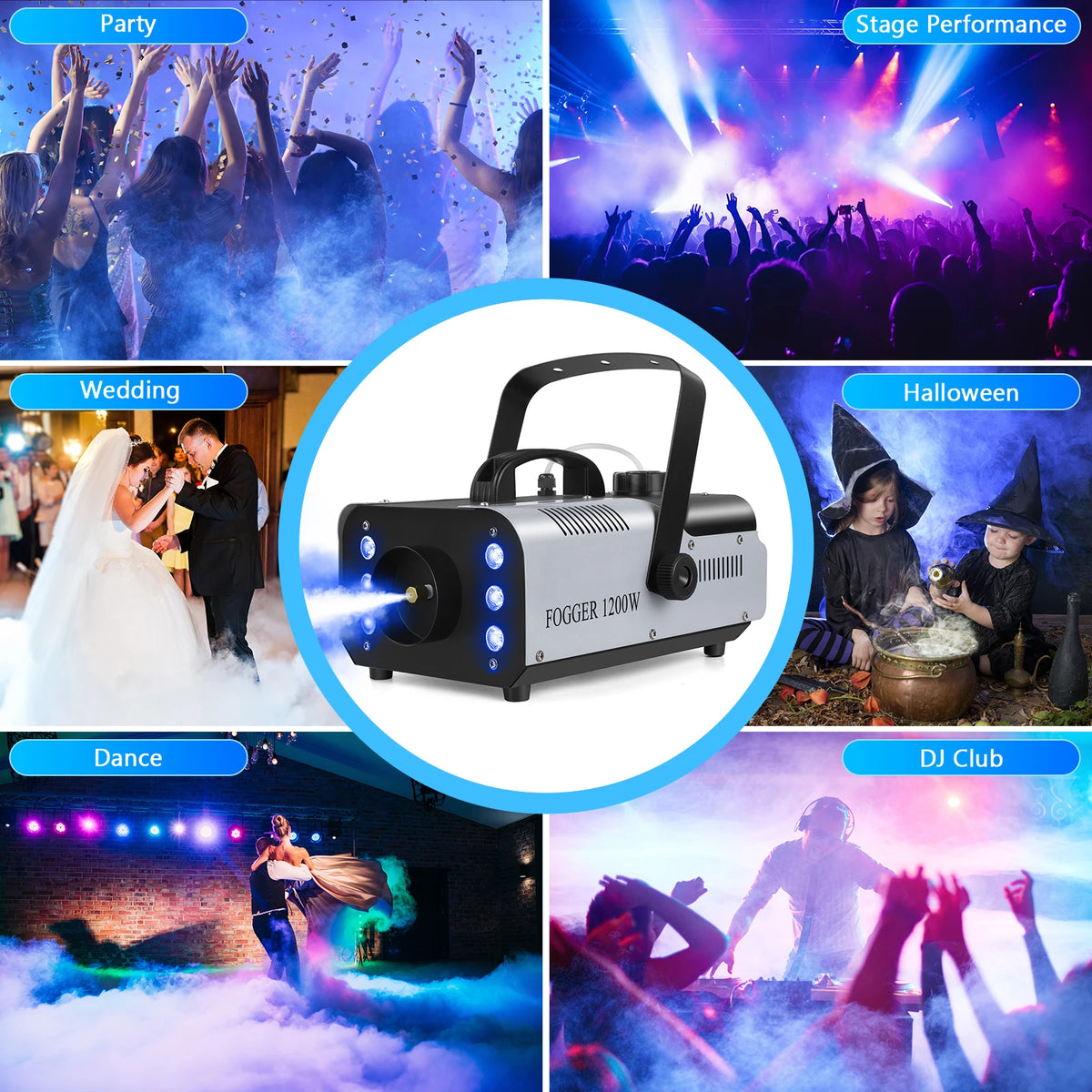 Rudderstar RGB LED Smoke Machine With Remote Control For Events