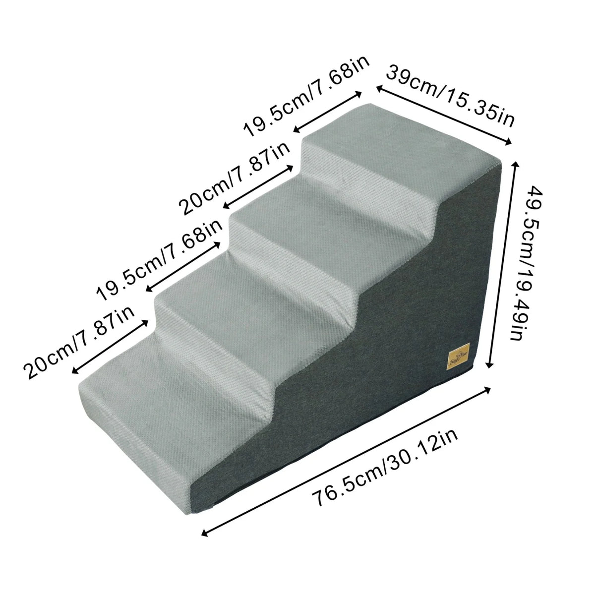 Ergonomic Pet Stairs Ramp With Washable Cover For Small Dogs