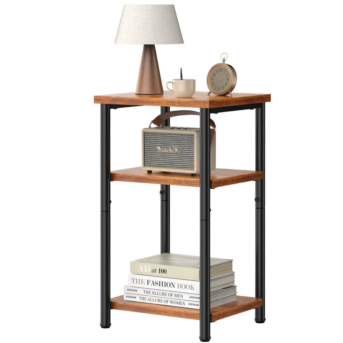 MCQ Three Tier Wooden Coffee Table With Storage Shelf