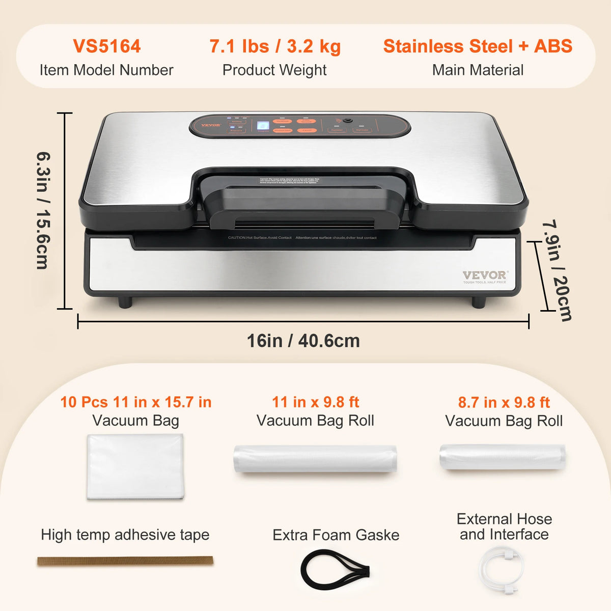 SucceBuy Vacuum Sealer Machine For Food Packaging And Kitchen Use