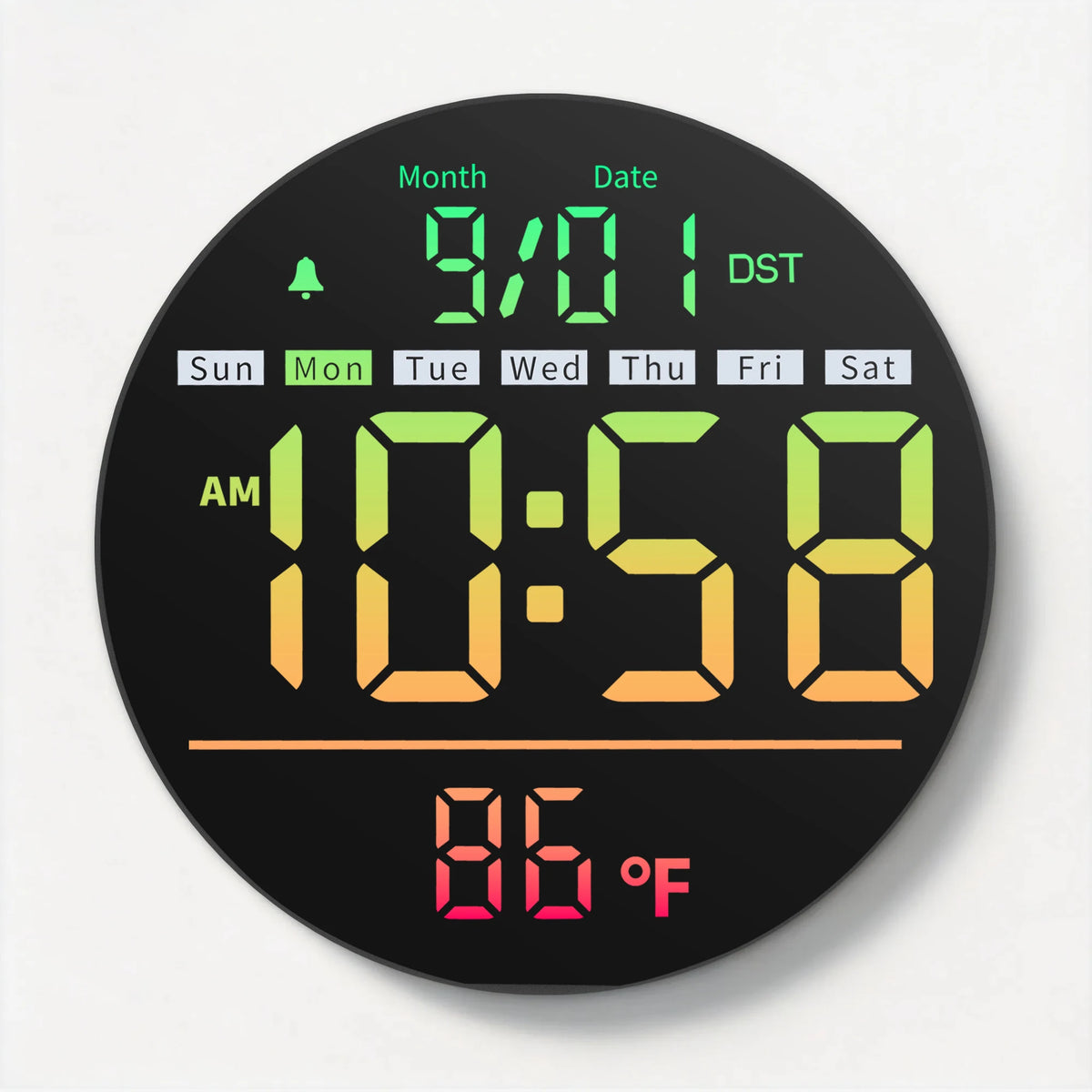 LED Wall Clock With Timer, Temperature, Date And Alarm