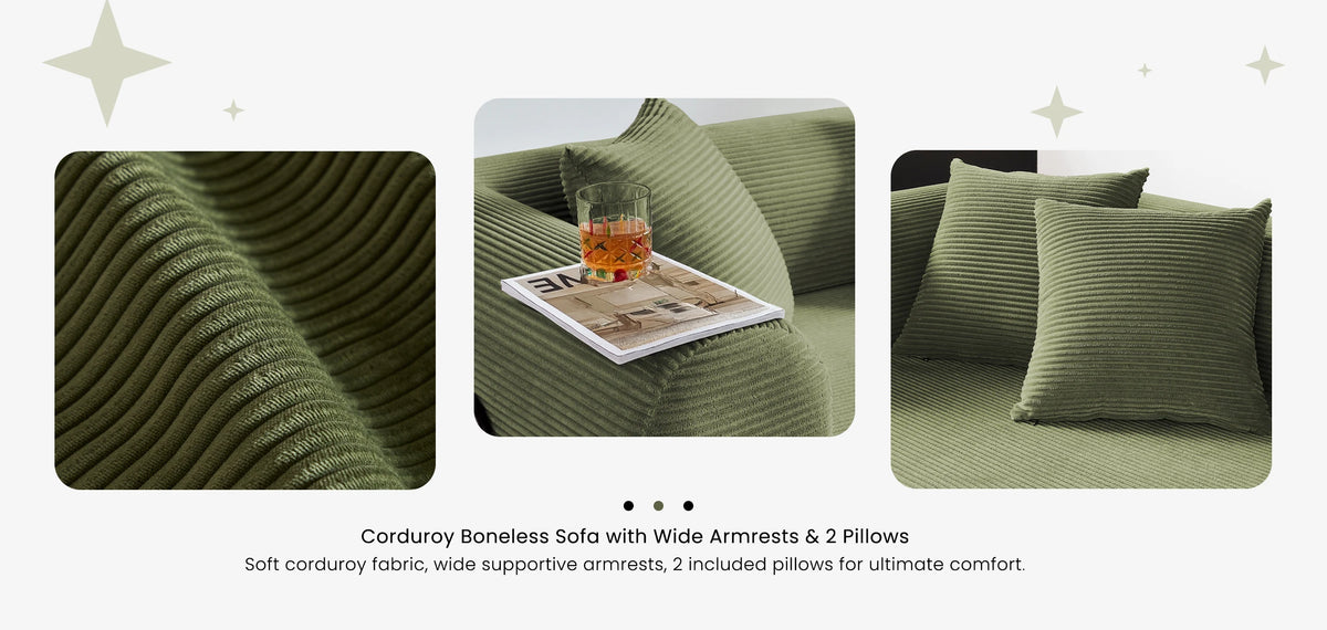 Modern Foldable Convertible Futon Sleeper Sofa With L Shaped Armrests