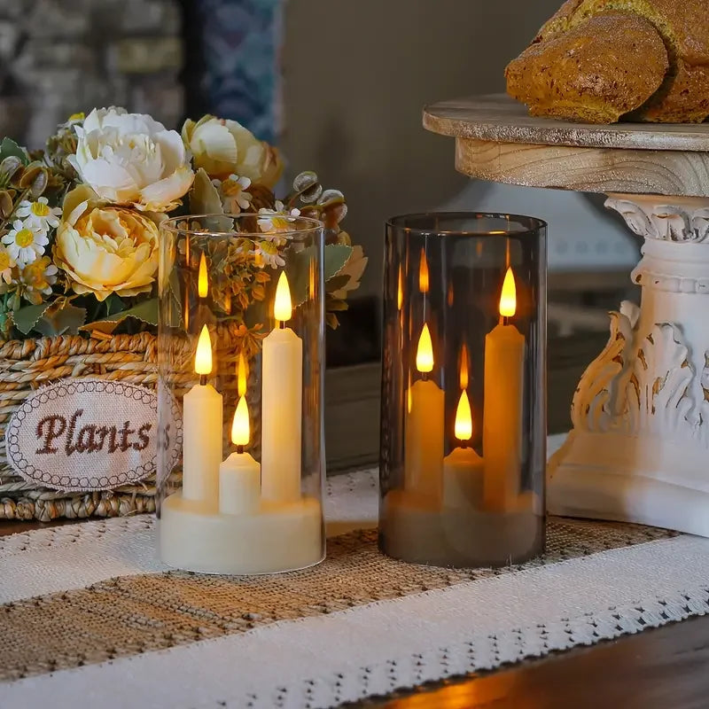 Flameless Flickering LED Taper Candles For Realistic Home Decor