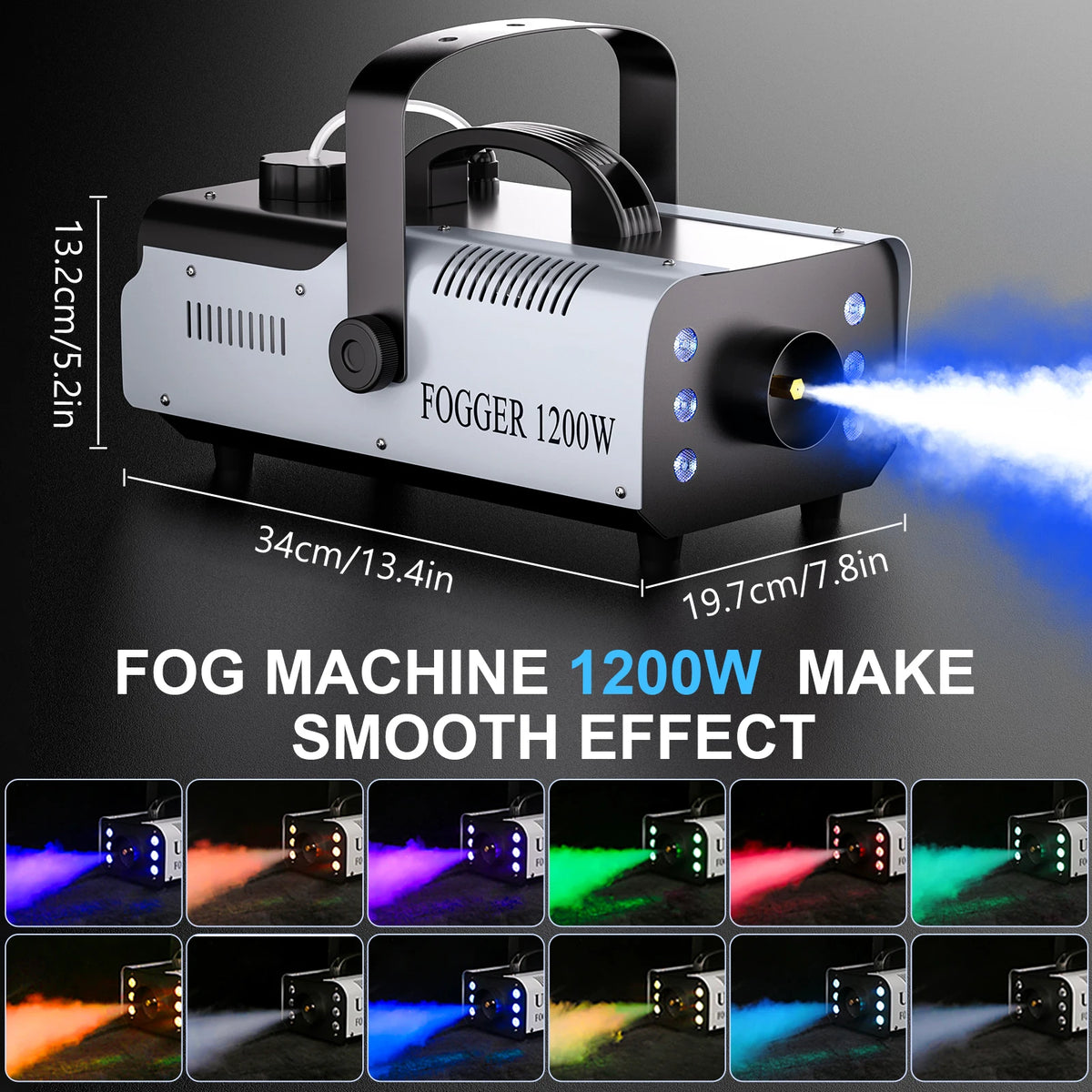 Rudderstar RGB LED Smoke Machine With Remote Control For Events