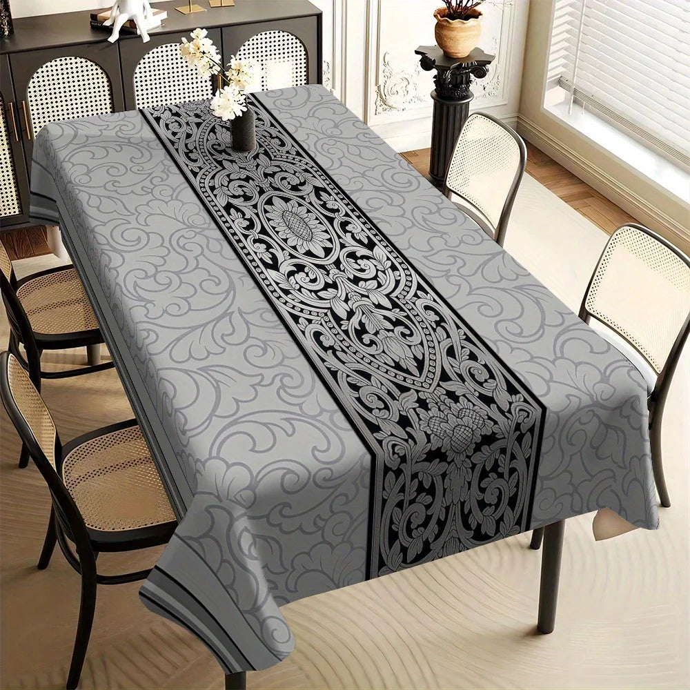 European Patterned Polyester Tablecloth For Dining And Home Decor
