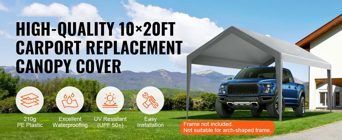 SucceBuy Carport Replacement Canopy Cover Waterproof UV Protected Shelter
