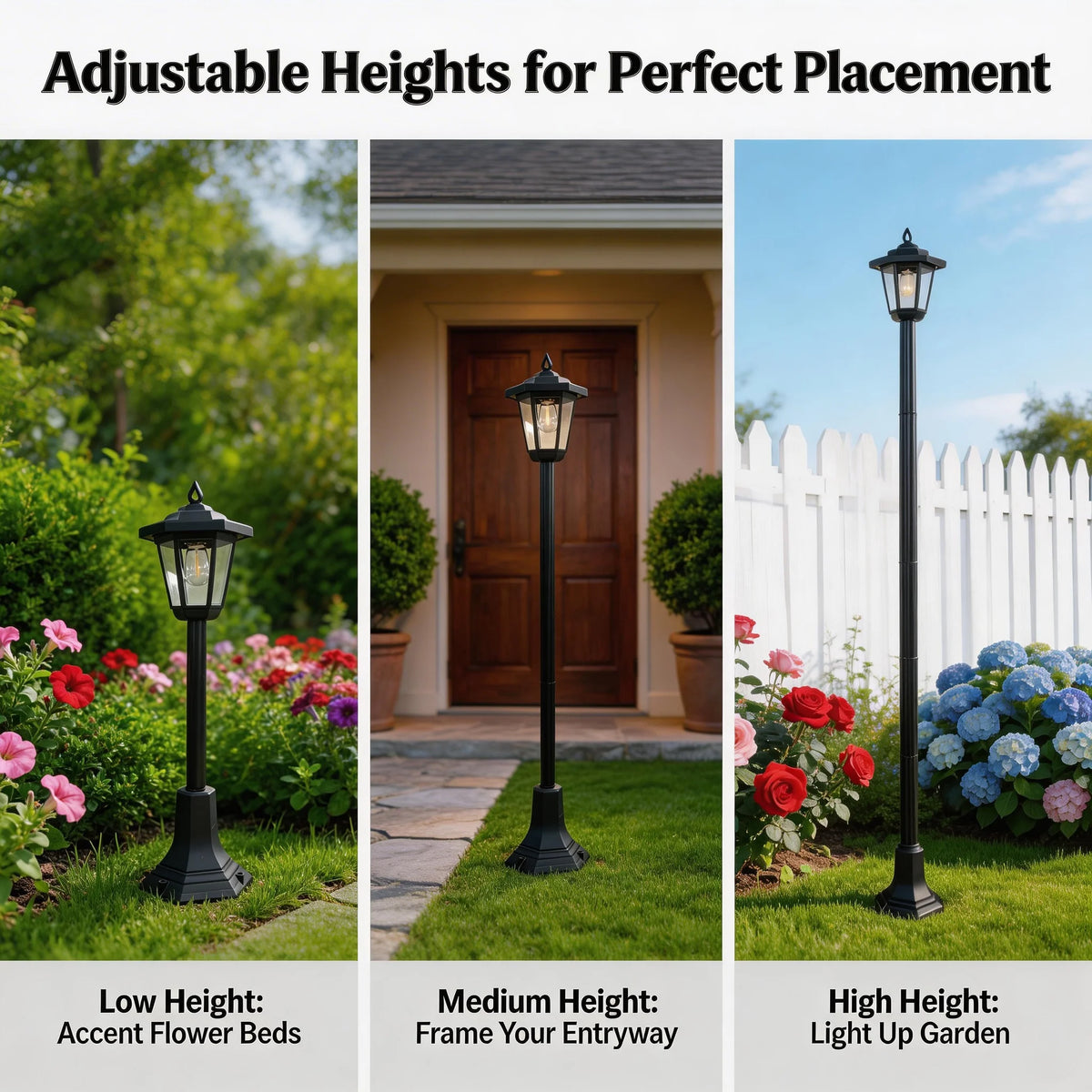 Solar Post Lights Outdoor Waterproof Led Landscape Garden Pathway Lighting