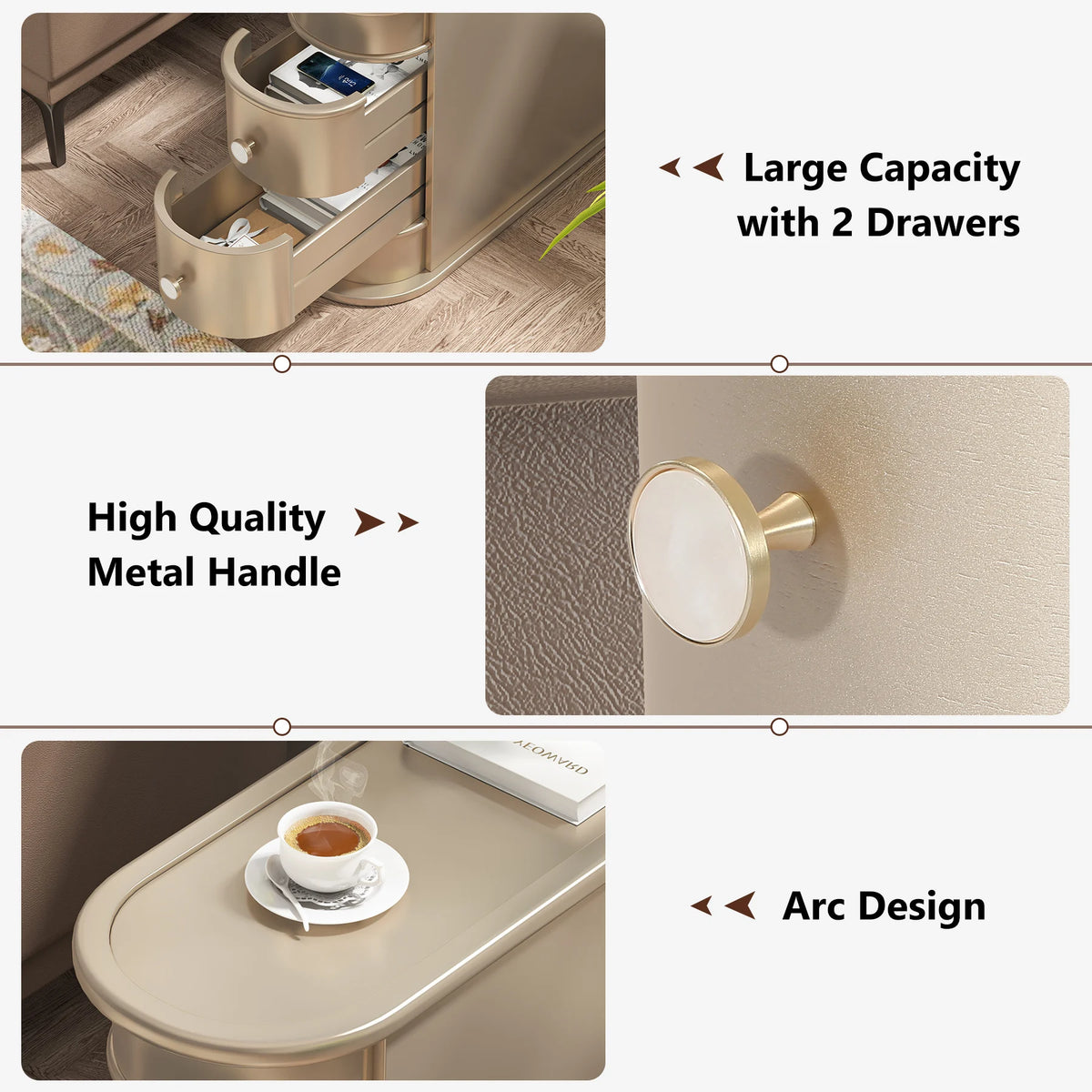 Tribesigns Modern Wooden End Table With Drawer For Sofa