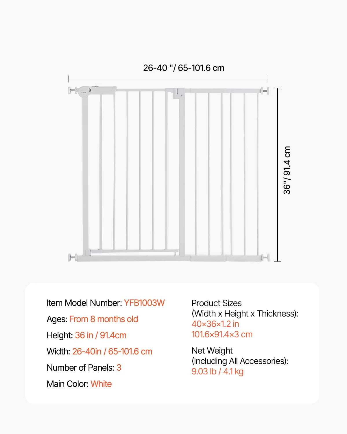 SucceBuy Secure Pressure Mount Walk Through Baby And Dog Gate