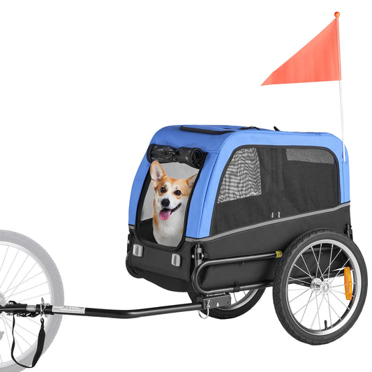 SucceBuy Dog Bike Trailer With Quick Release Wheel Flag