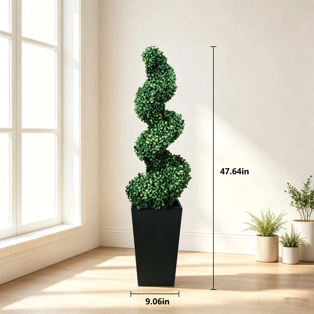 Olitree Artificial Boxwood Spiral Topiary With Planter For Home Decor