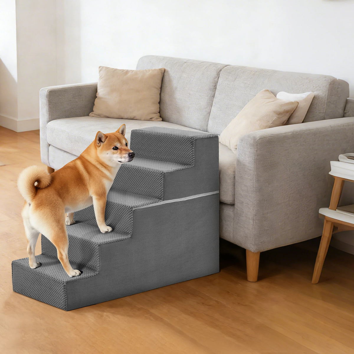 Right Angled Foam Dog Stair Ramp Non Slip Indoor Steps