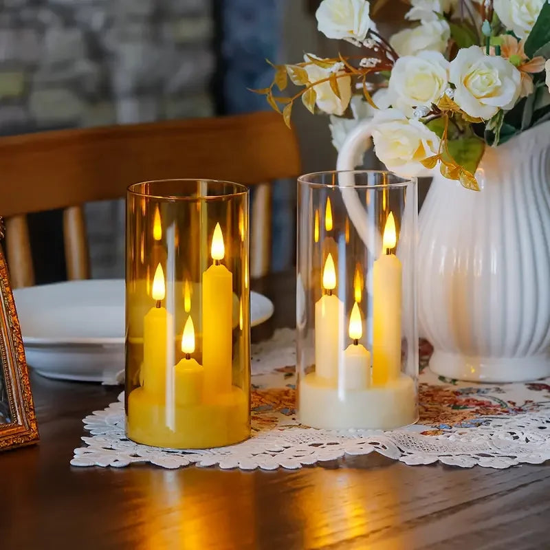 Flameless Flickering LED Taper Candles For Realistic Home Decor