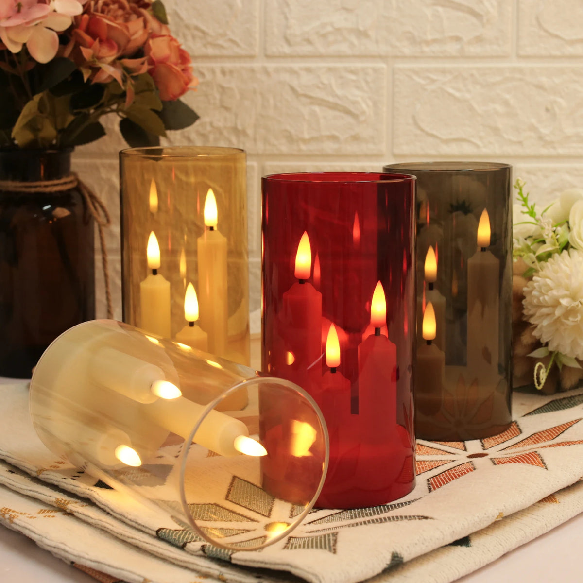 Flameless LED Taper Candles With Flickering Warm Light Home Decor