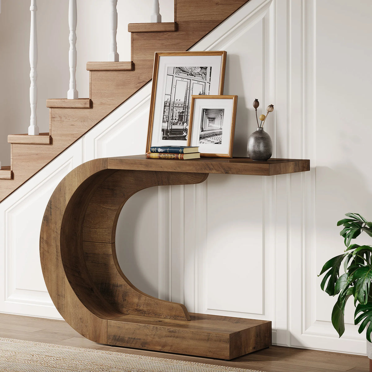 Tribesigns Mid Century Modern Wooden Console Table for Entryway