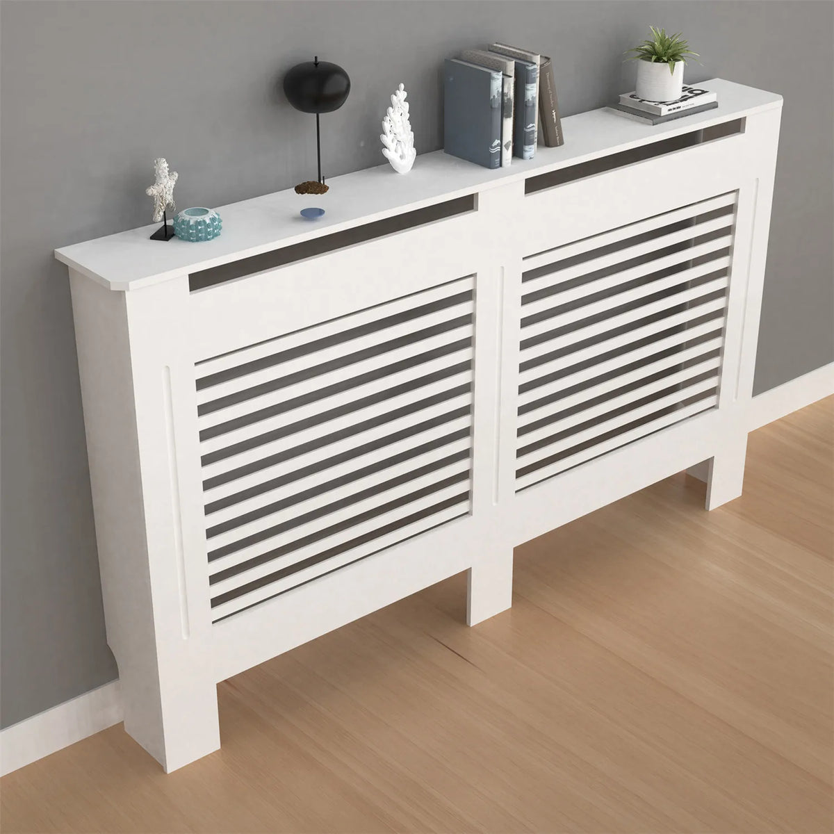 Modern Wooden Radiator Cover Cabinet With Decorative Grill Shelf
