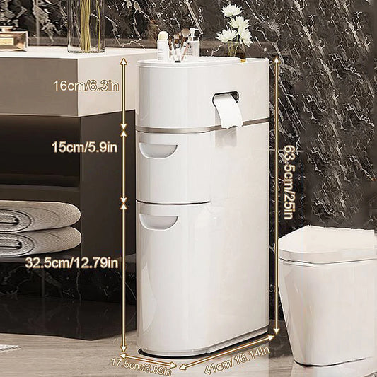 ATUOTIN Plastic Storage Cabinet With Movable Bathroom Organizer