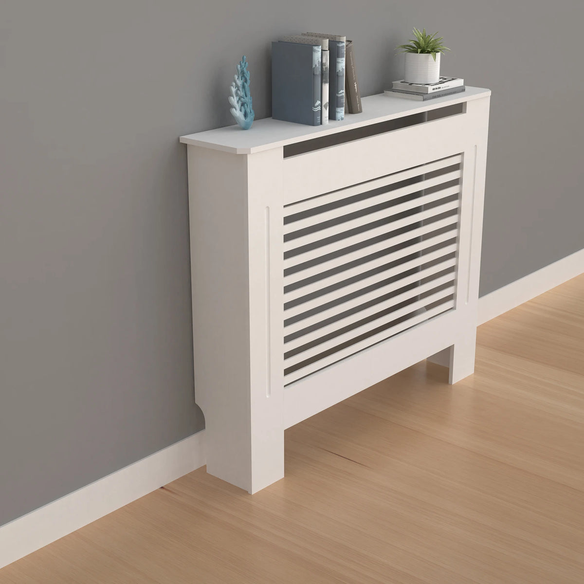 Modern Wooden Radiator Cover Cabinet With Decorative Grill Shelf