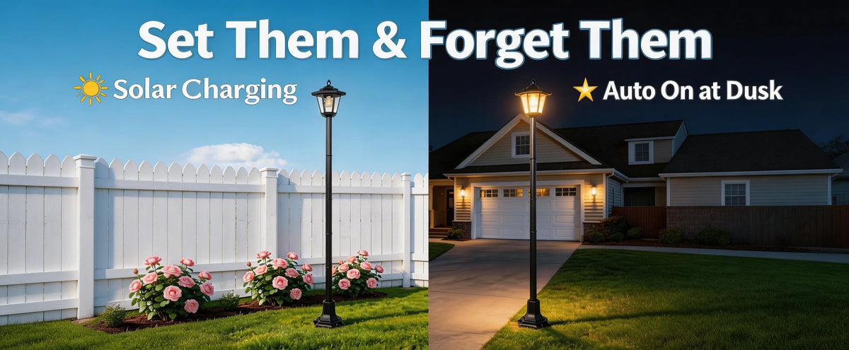 Solar Post Lights Outdoor Waterproof Led Landscape Garden Pathway Lighting