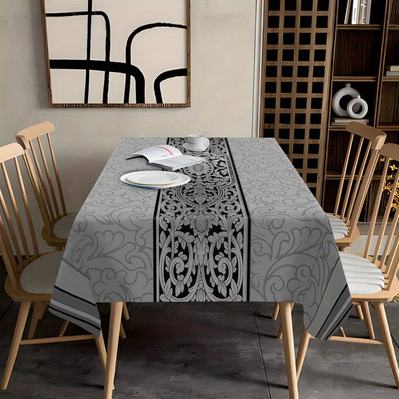 European Patterned Polyester Tablecloth For Dining And Home Decor