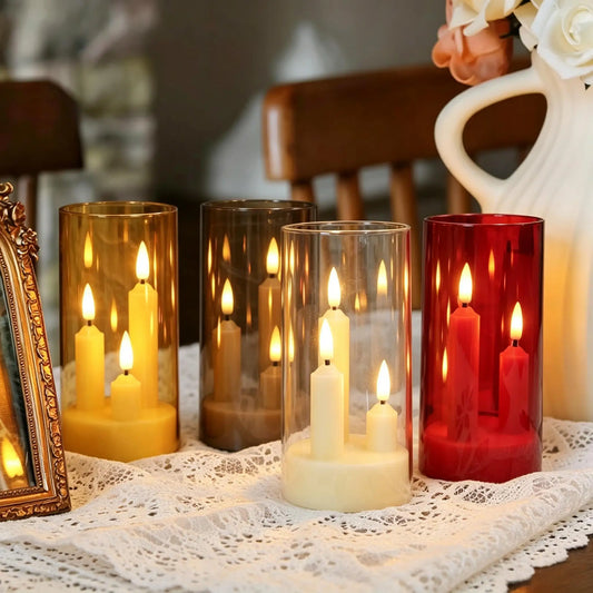 Flameless Flickering LED Taper Candles For Realistic Home Decor