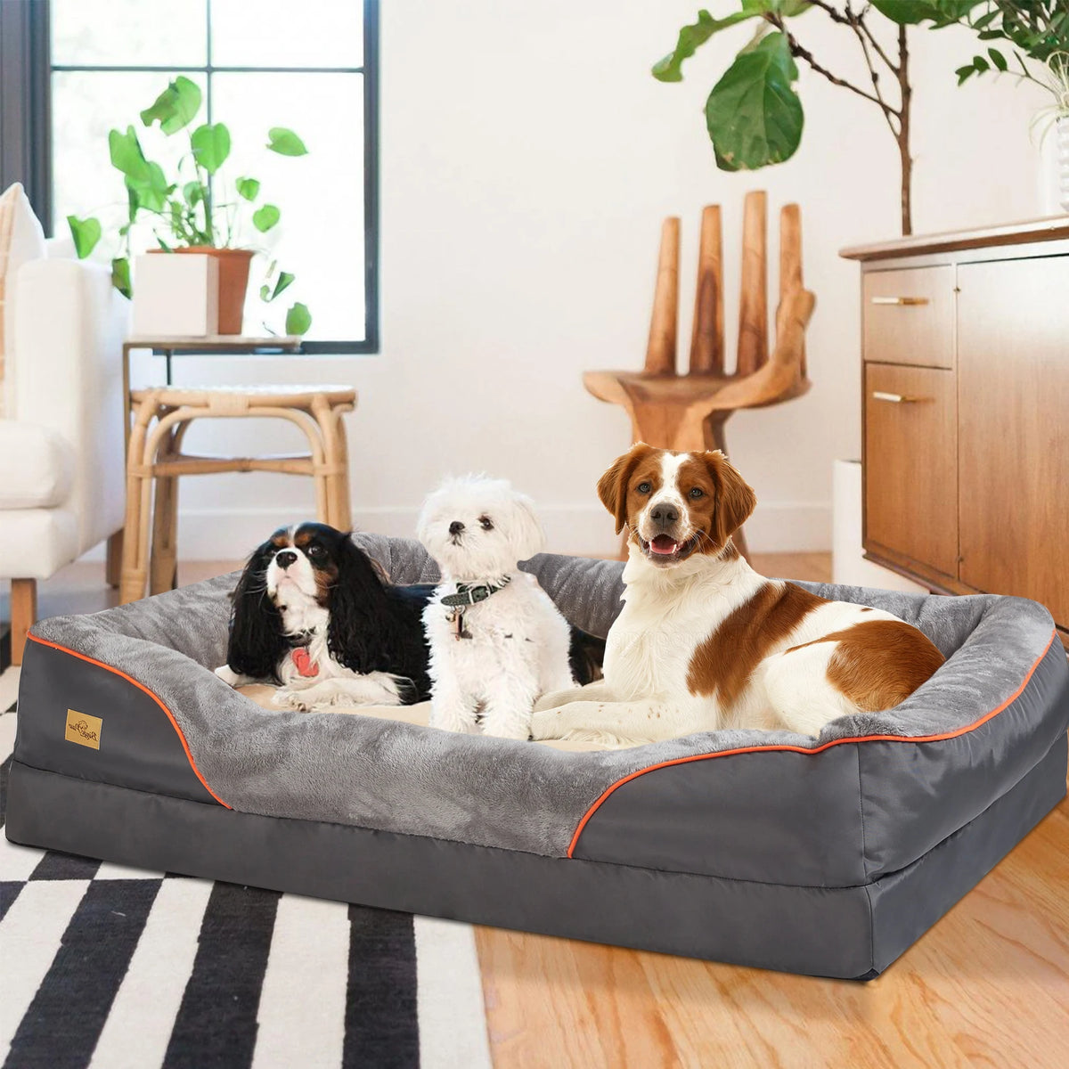 Bingopaw Premium Fleece Dog Bed With Removable Washable Cover