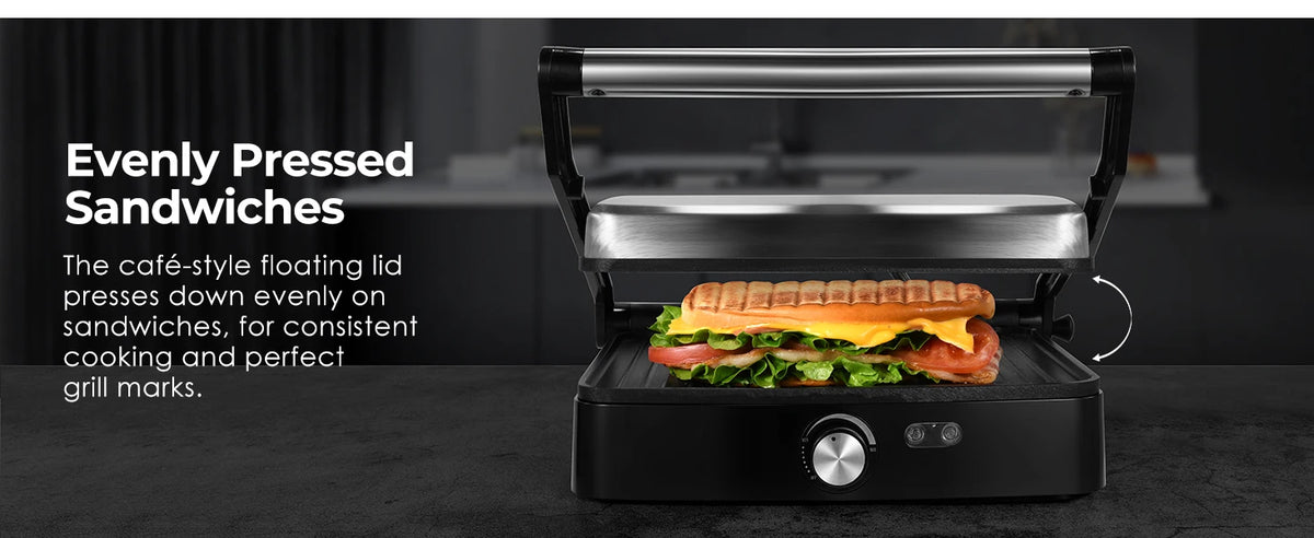 OSTBA Panini Press Grill With Adjustable Temperature And Drip Tray