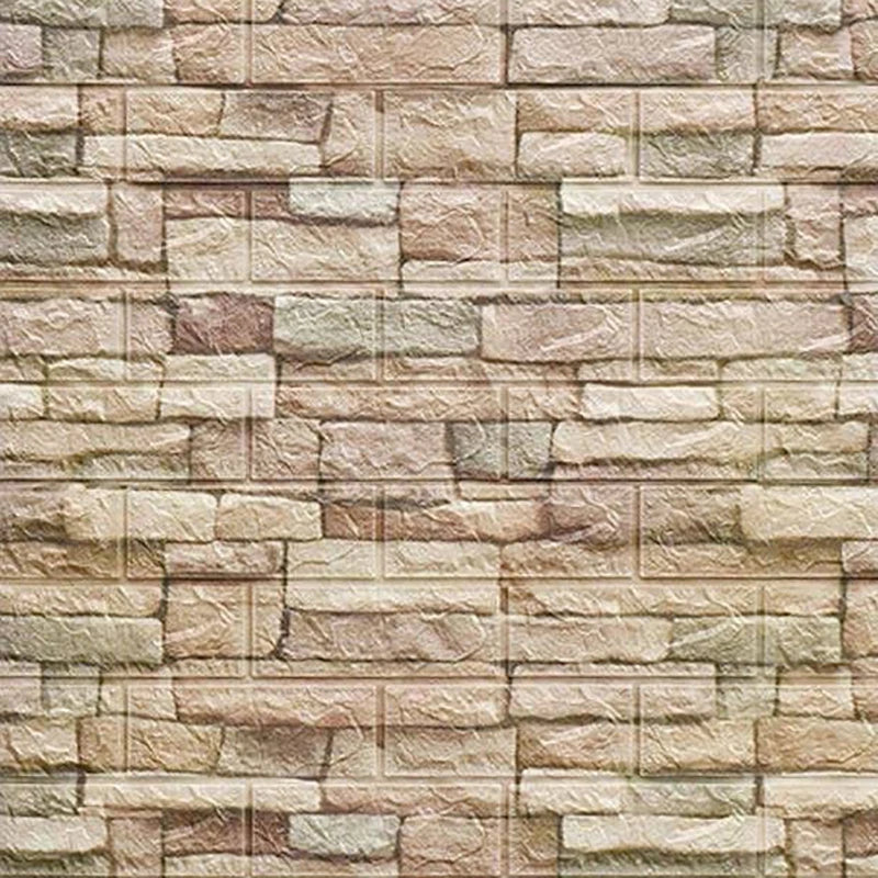 10Pcs 3D Brick Wall Stickers DIY Self Adhensive Decor Foam Waterproof Wall Covering Wallpaper for TV Background Kids Living Room