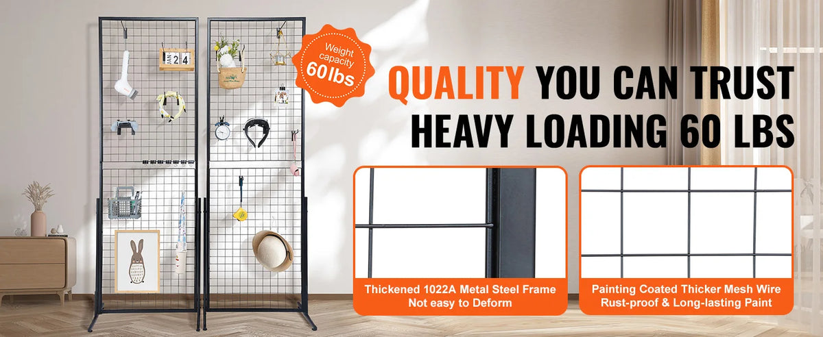 SucceBuy Double Sided Gridwall Display Rack With Hooks