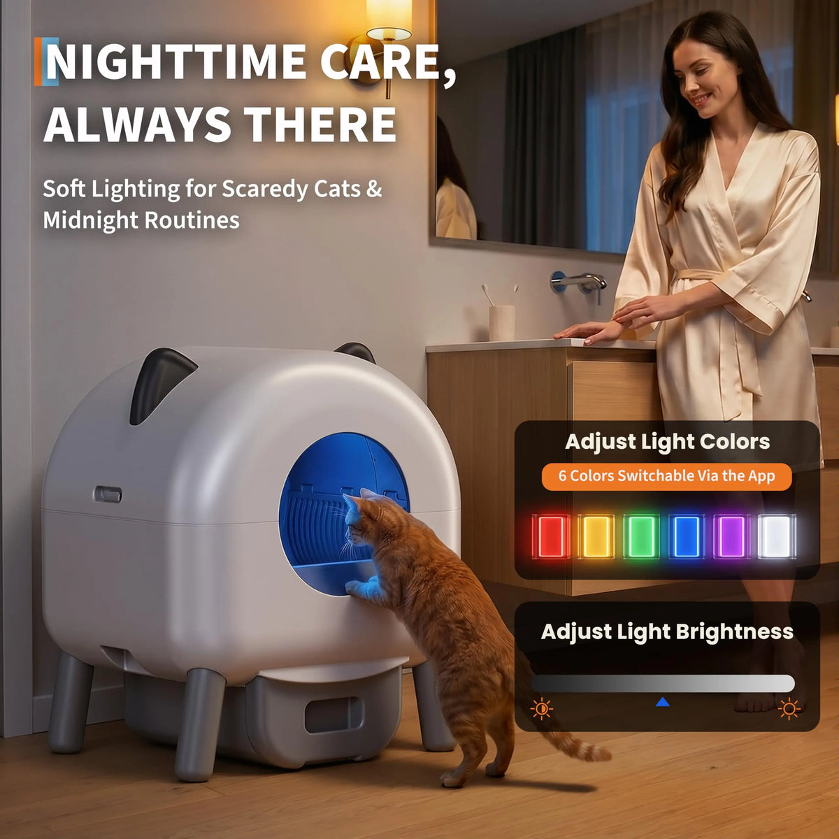 HiMISS Automatic Self Cleaning Cat Litter Box With Smart App Control