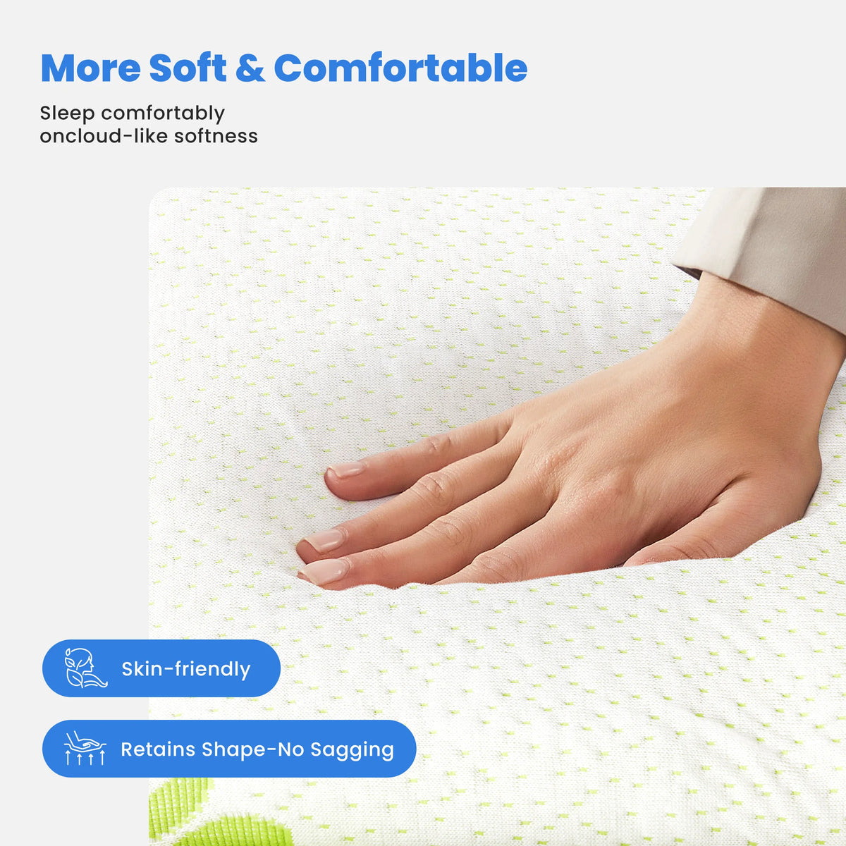 JHK Bamboo Viscose Mattress Topper With Cooling Pillow Top Comfort