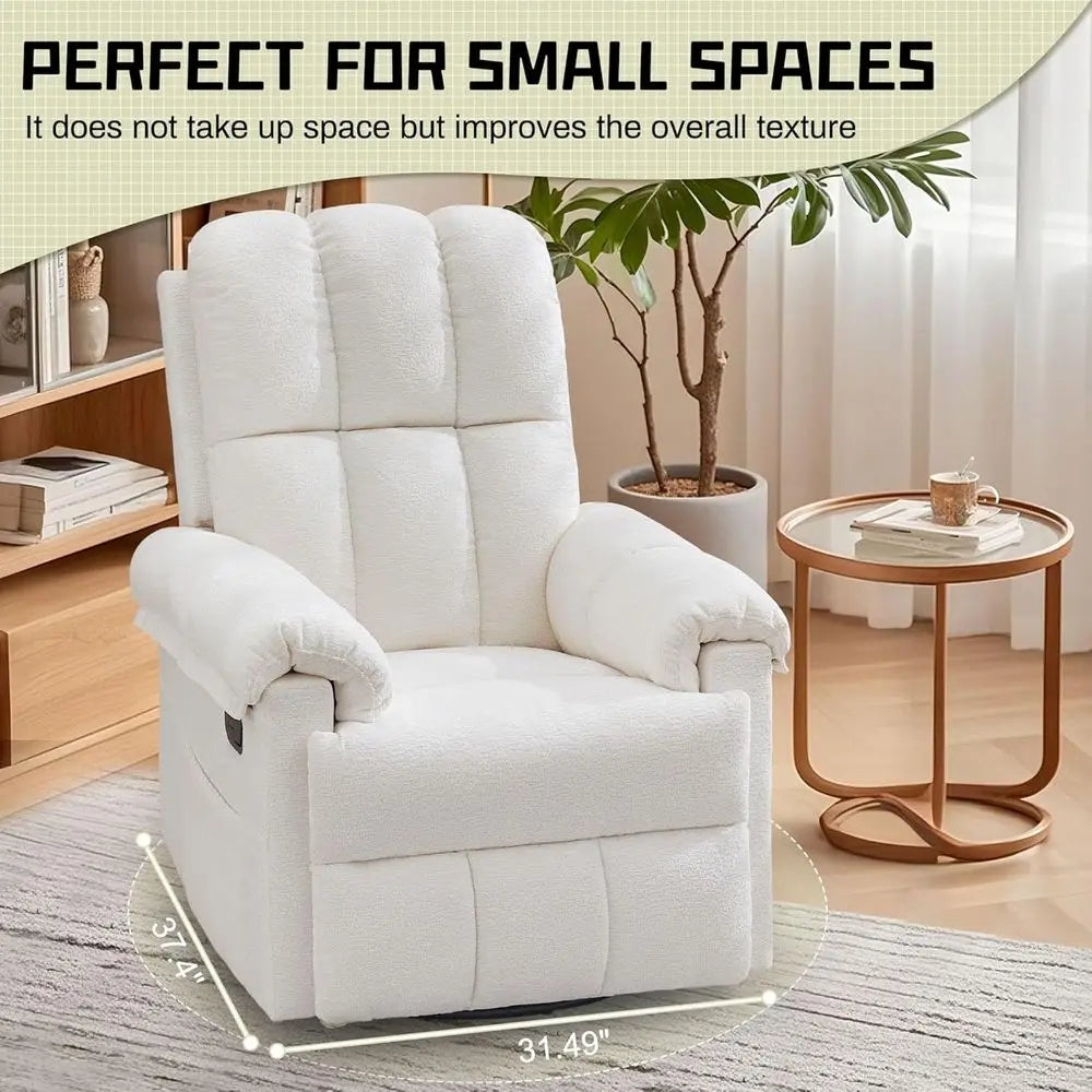 Swivel Rocker Recliner Chair for Adults in Small Spaces