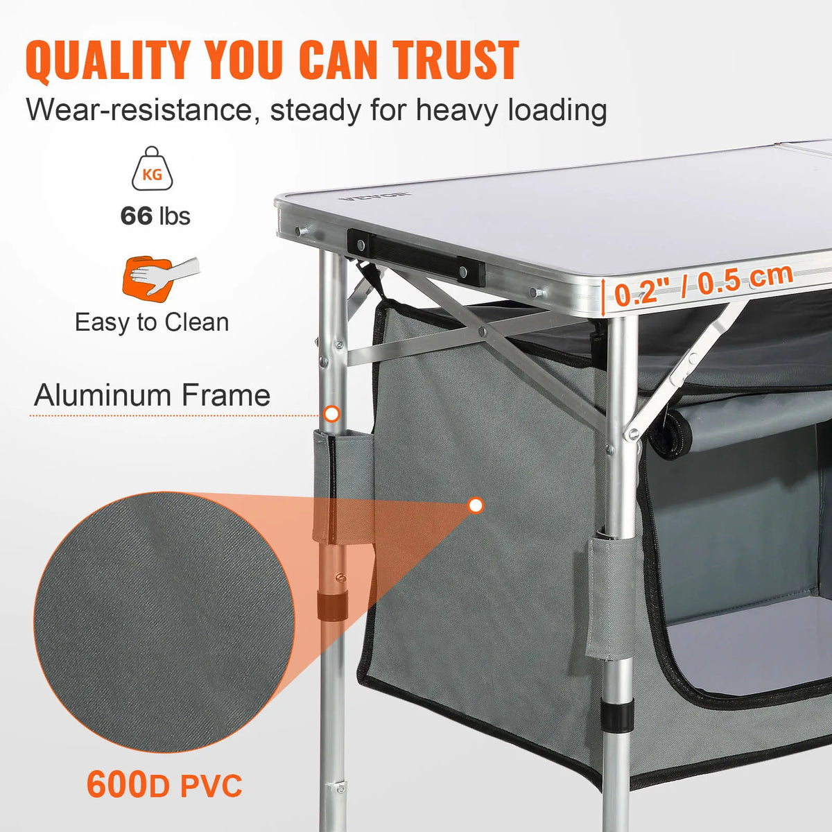 SucceBuy Folding Camping Kitchen Table For Outdoor Cooking