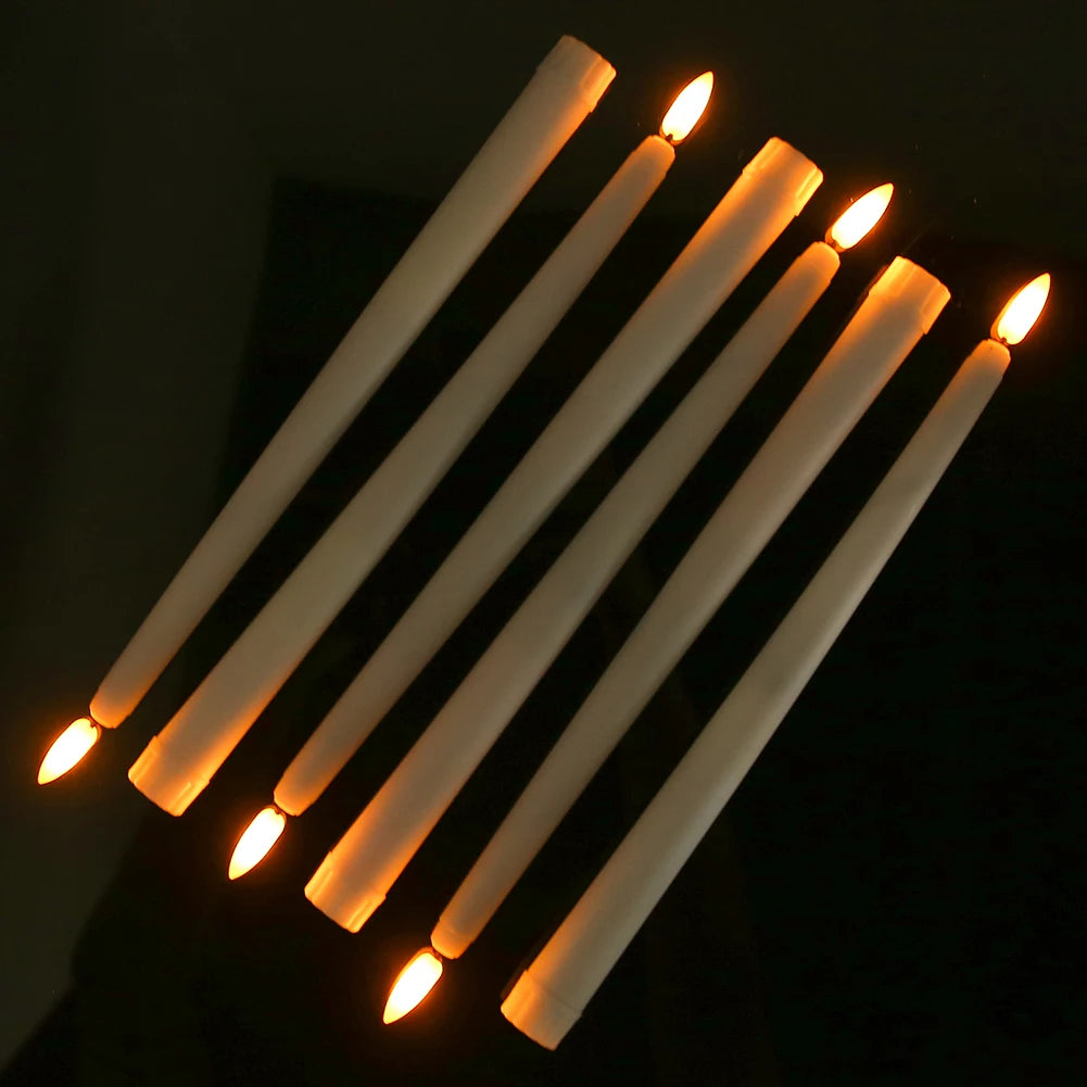 LED Flameless Taper Candles With Remote Flickering Battery Operated
