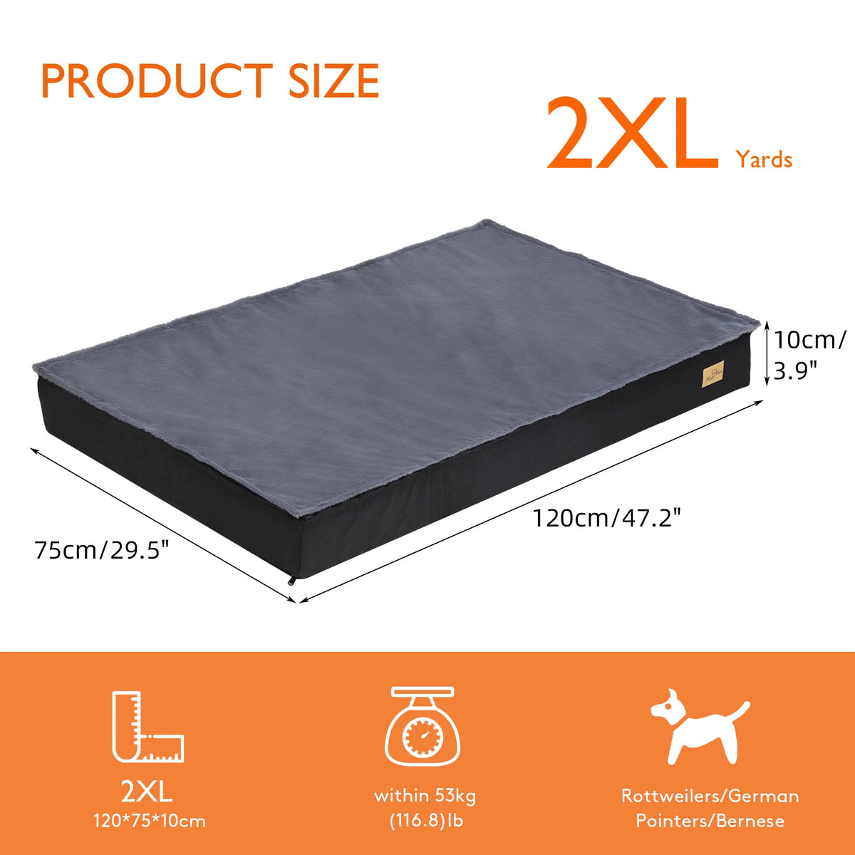 Bingopaw Orthopedic Washable Dog Bed With Waterproof Lining
