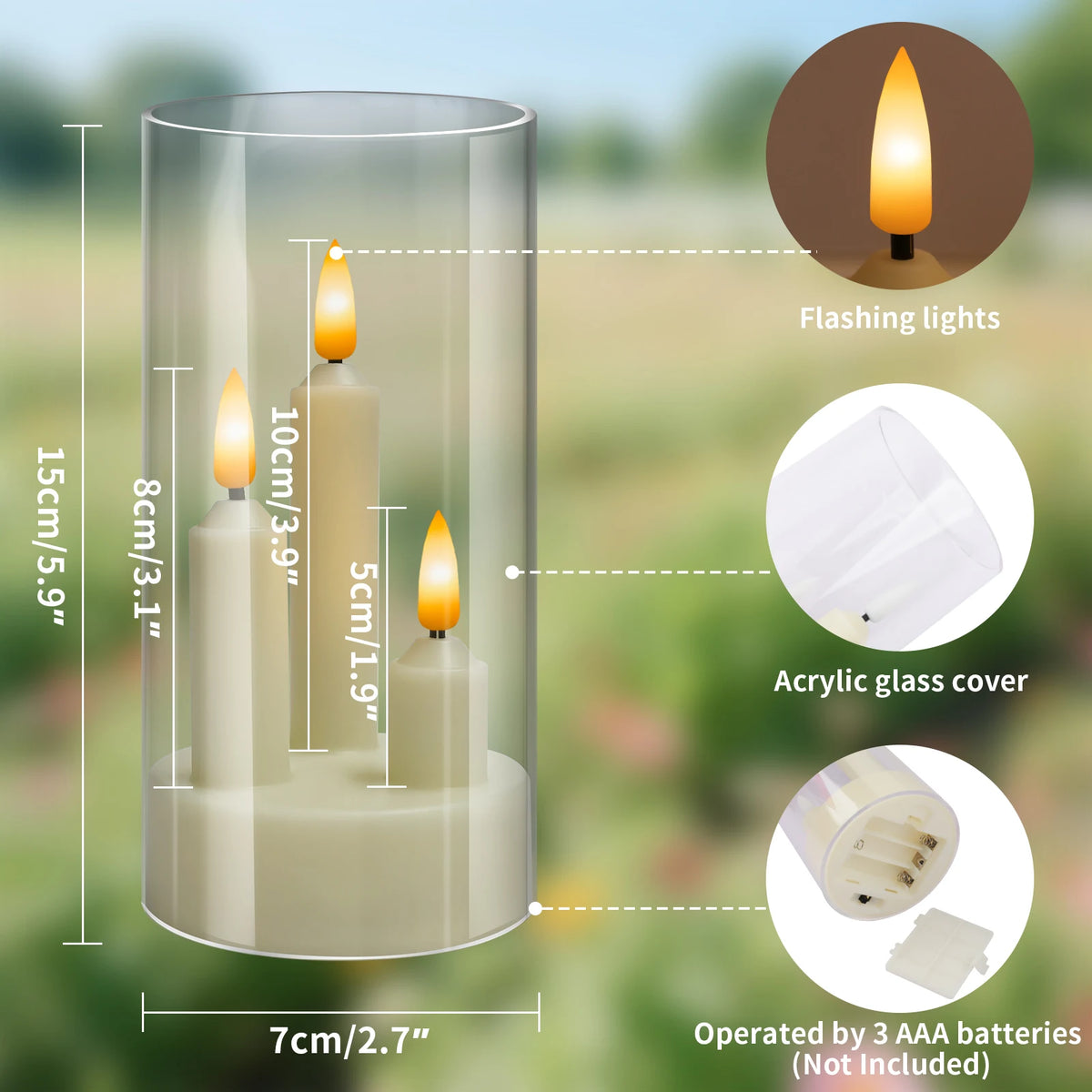 Flameless Flickering LED Taper Candles For Realistic Home Decor