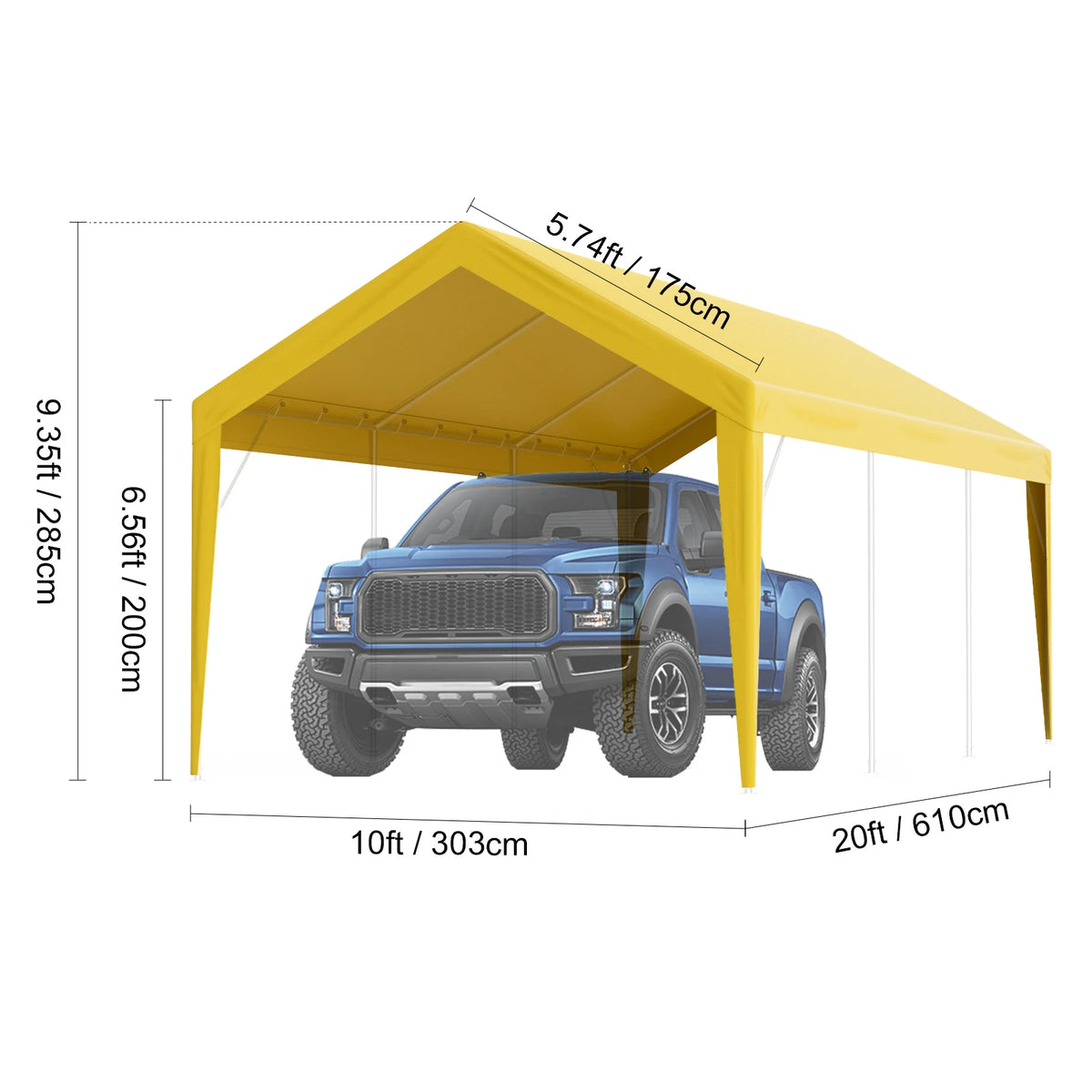 SucceBuy Carport Replacement Canopy Cover Waterproof UV Protected Shelter