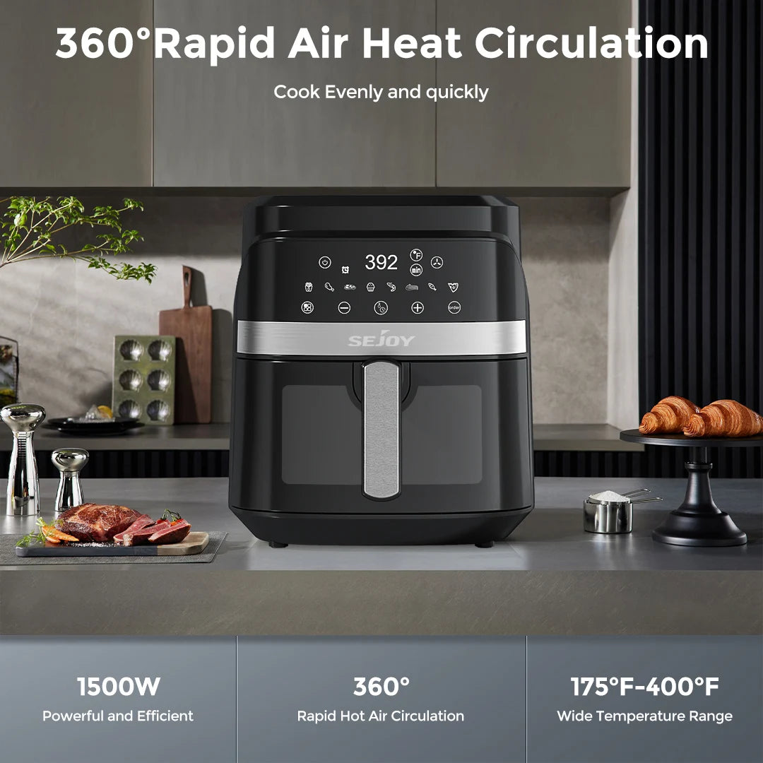 Sejoy 8 In 1 Air Fryer With Ceramic Coating Technology