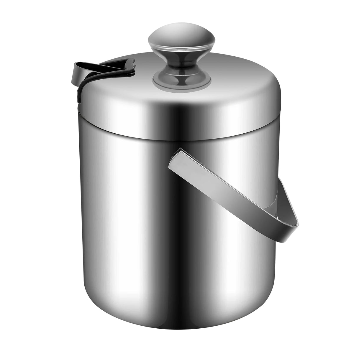 Double Wall Stainless Steel Ice Bucket With Tongs And Lid